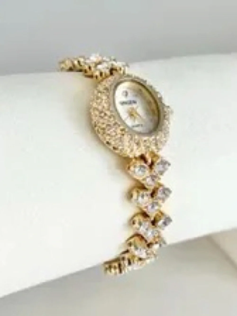 Gold-Tone Crystal Bracelet Watch for Women